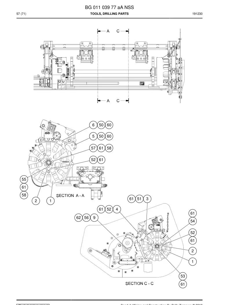 BG01103977a BG 011 039 77a Tools, Drilling Parts - Sandvik Technical Drawing