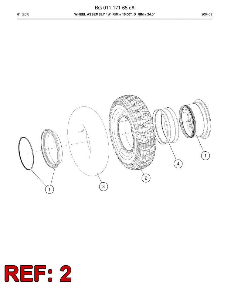 BG01104204b BG 011 042 04b Tire - Sandvik Technical Drawing