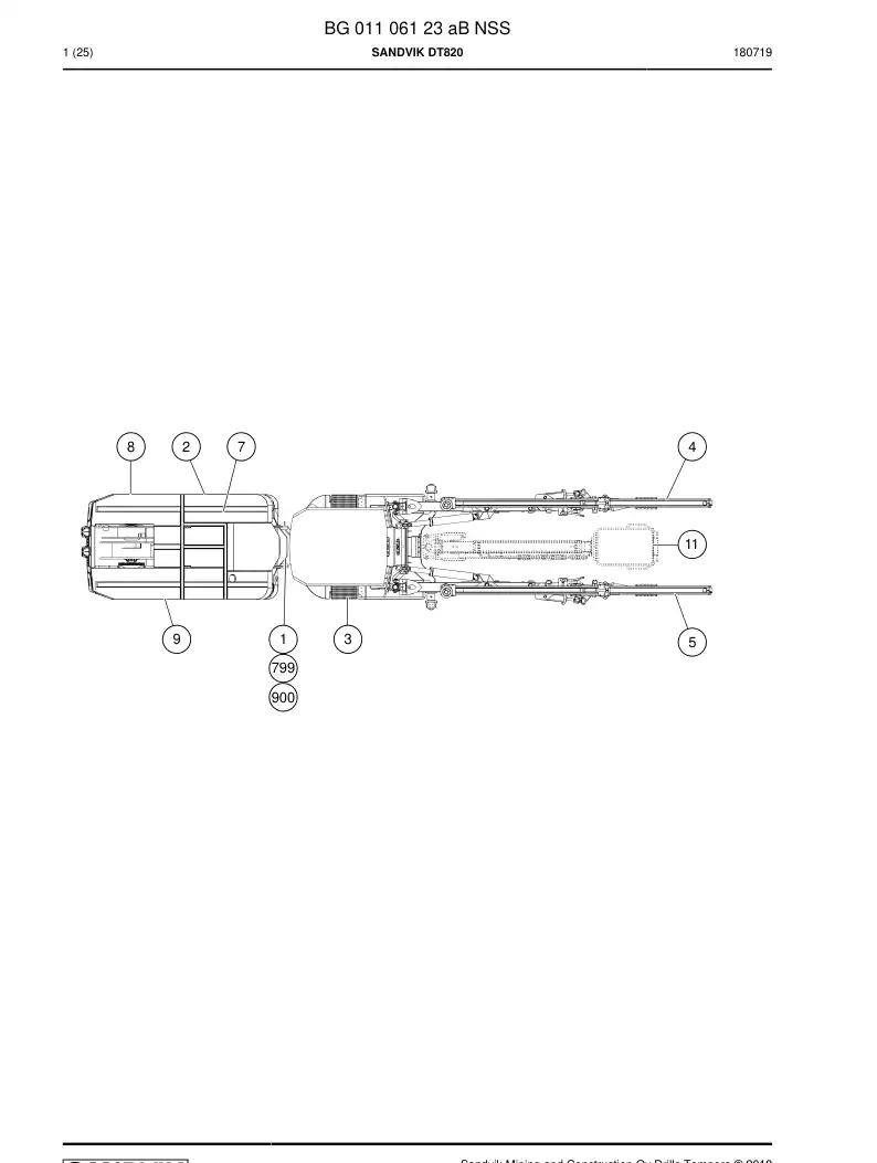 BG01106123a BG 011 061 23a Sandvik DT820 - Sandvik Technical Drawing