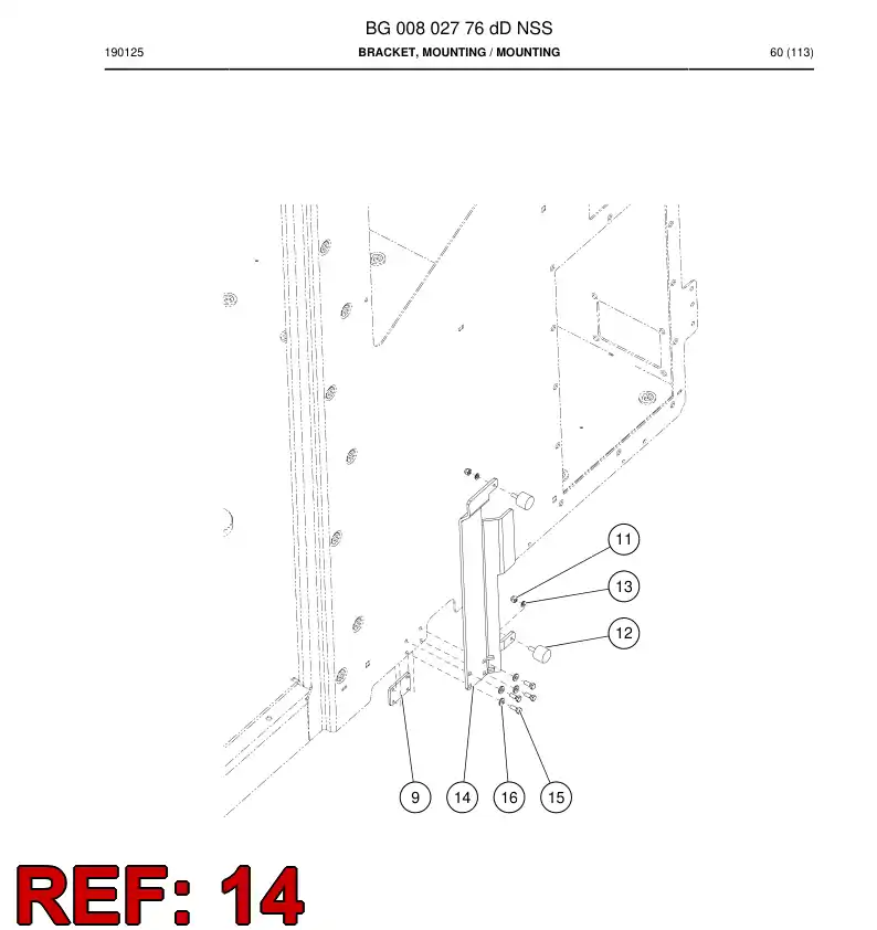 BG01107741a BG 011 077 41a Plate, Stop - Sandvik Technical Drawing