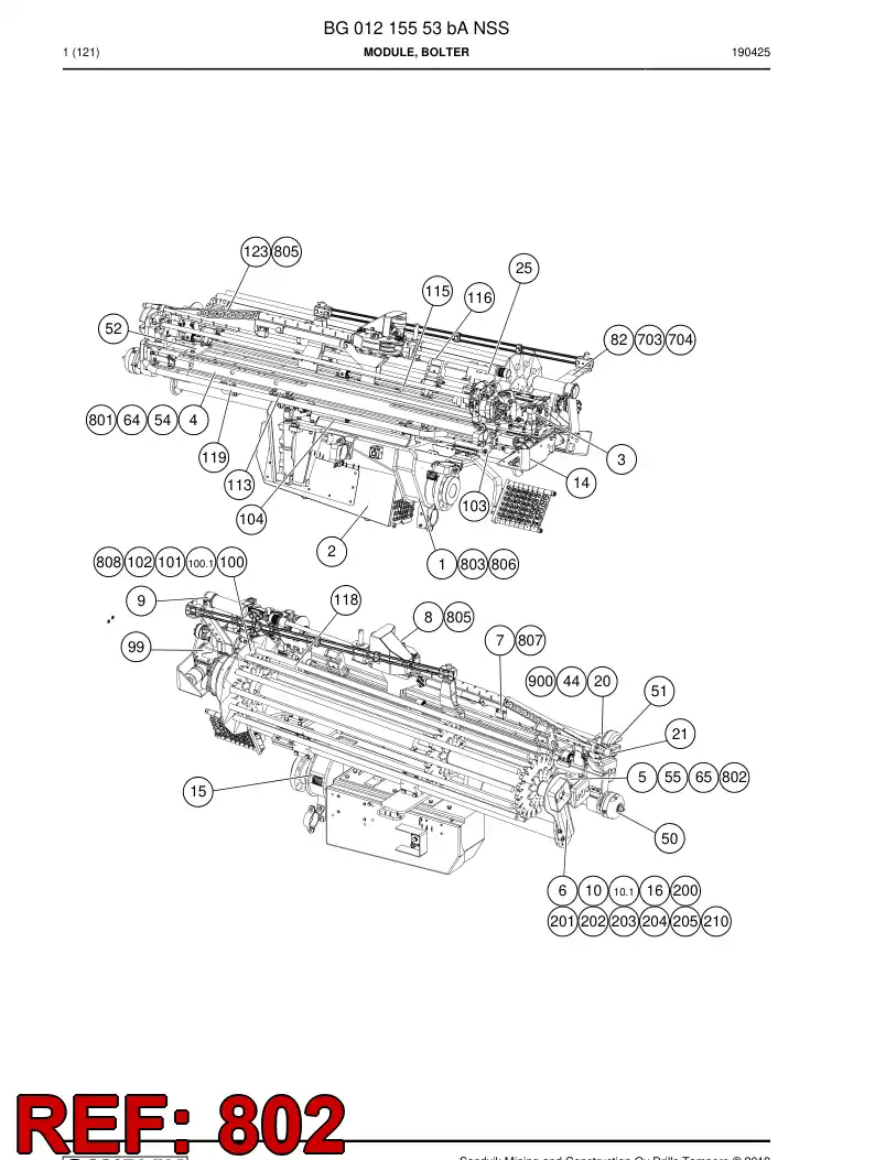 BG01108453a BG 011 084 53a Hosing Set - Sandvik Technical Drawing