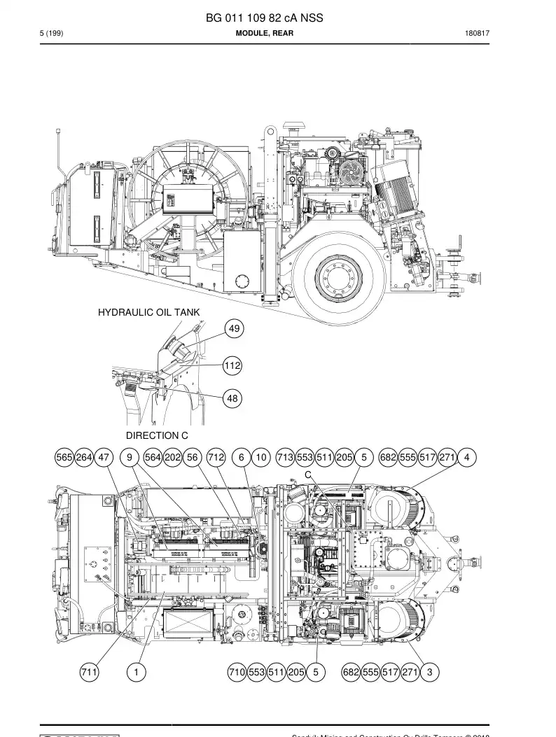 BG01110982c BG 011 109 82c Module, Rear - Sandvik Technical Drawing