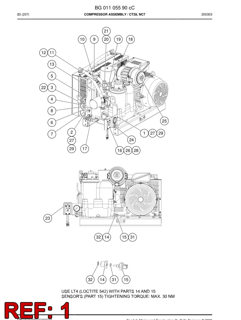 BG01111491a BG 011 114 91a SUPORTE, ELEVAO - Sandvik Technical Drawing