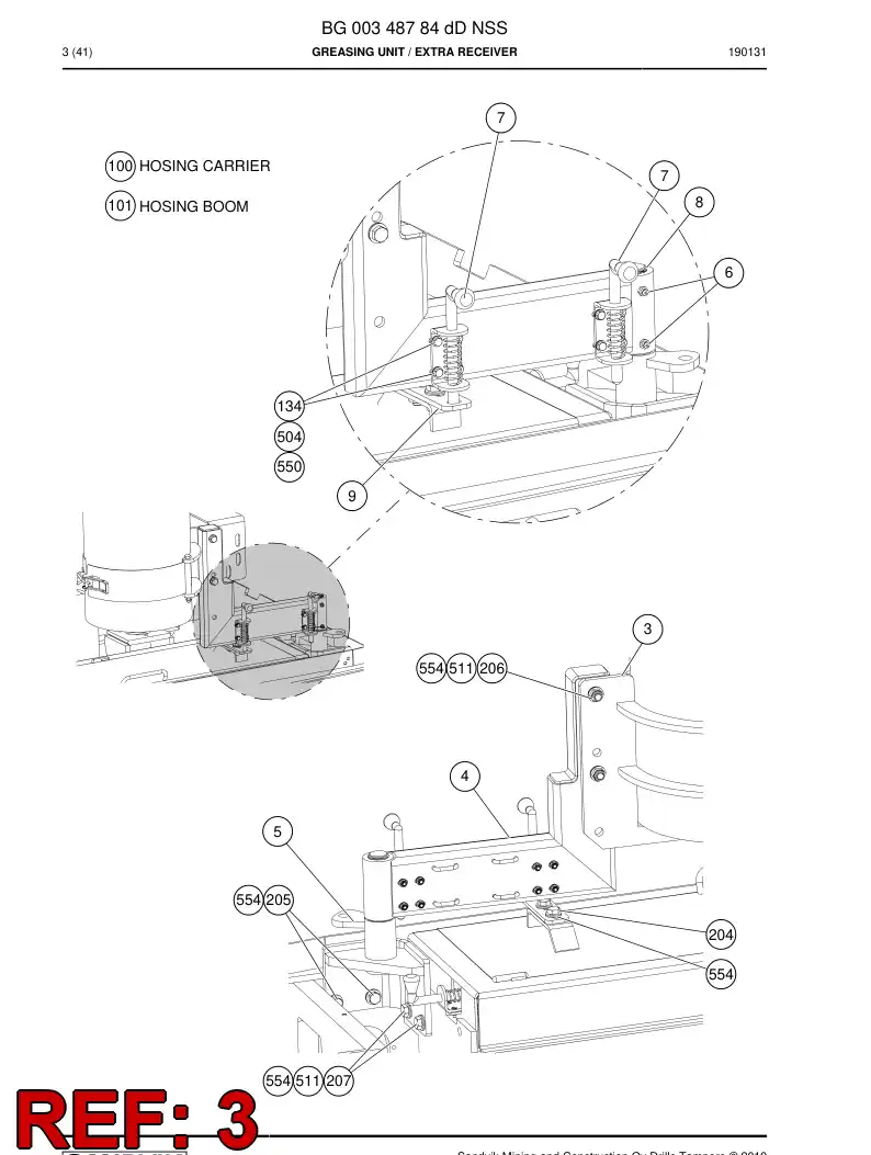 BG01113300a BG 011 133 00a Bracket - Sandvik Technical Drawing