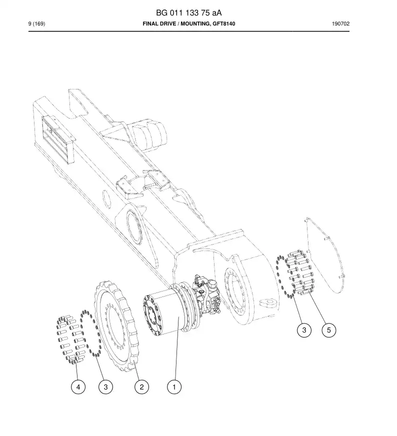 BG01113375a BG 011 133 75a Final Drive - Sandvik Technical Drawing