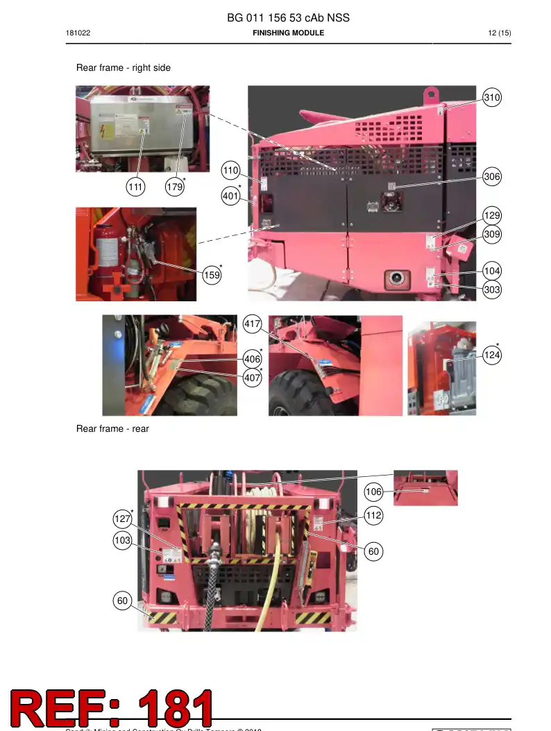 BG01113585a BG 011 135 85a Decal - Sandvik Technical Drawing