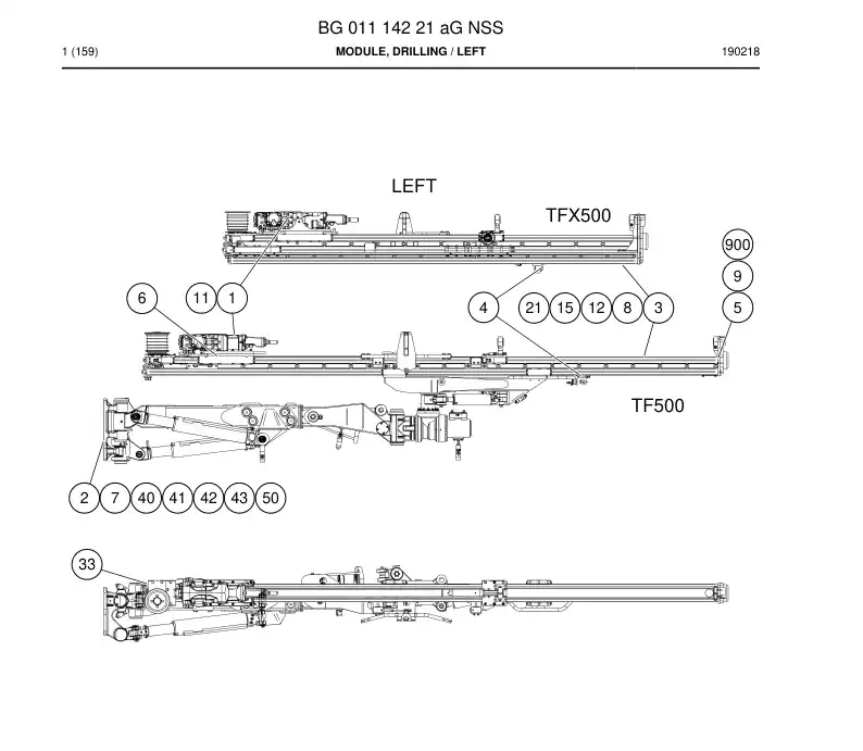 BG01114221a BG 011 142 21a Module, Drilling - Sandvik Technical Drawing