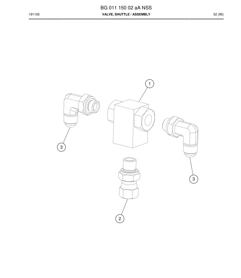 BG01115002a BG 011 150 02a Valve, Shuttle - Sandvik Technical Drawing