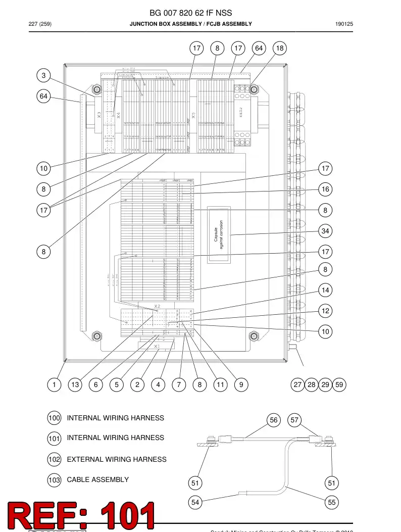 BG01115678a BG 011 156 78a Harness, Wiring - Sandvik Technical Drawing