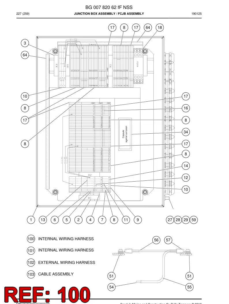 BG01115848a BG 011 158 48a Harness, Wiring - Sandvik Technical Drawing