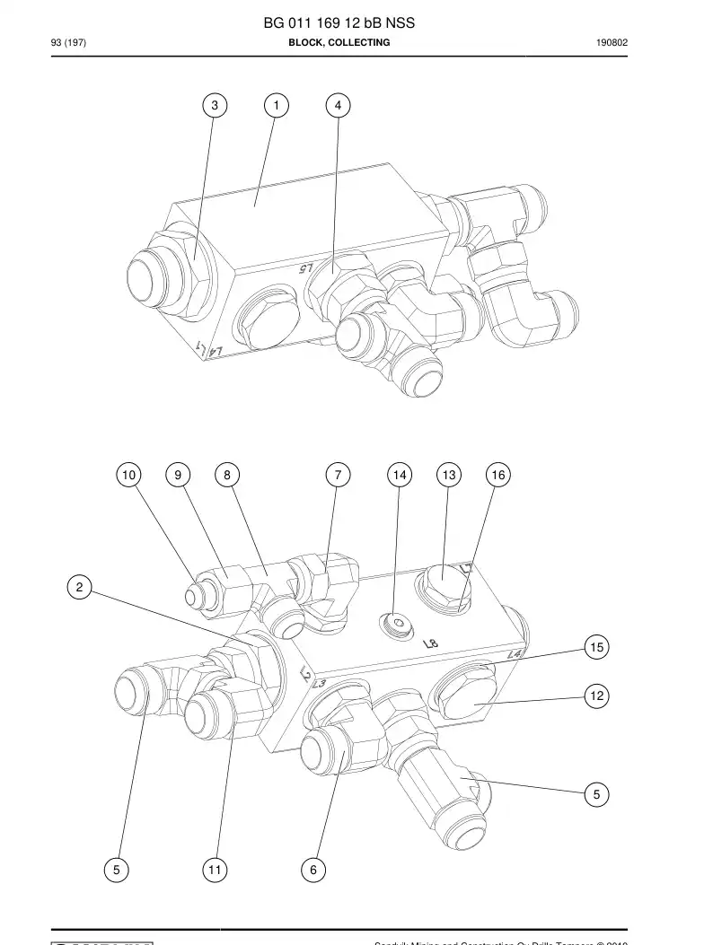 BG01116912b BG 011 169 12b Block, Collecting - Sandvik Technical Drawing