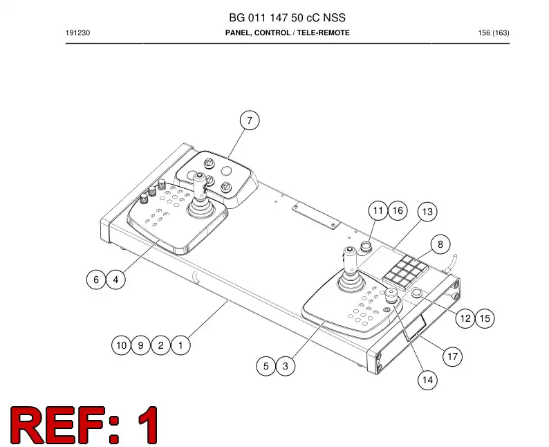 BG01117036a BG 011 170 36a Console - Sandvik Technical Drawing