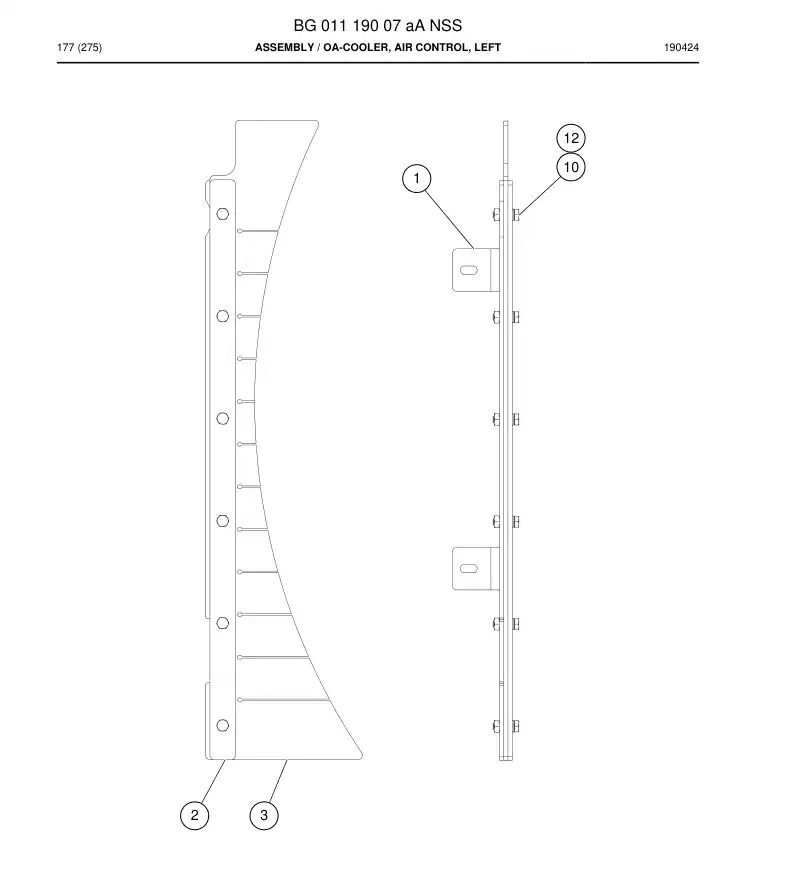 BG01119007a BG 011 190 07a Assembly - Sandvik Technical Drawing