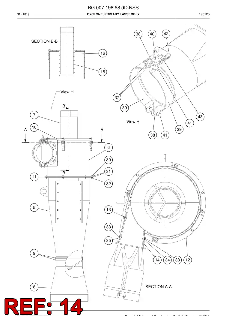 BG01119055a BG 011 190 55a Plate - Sandvik Technical Drawing