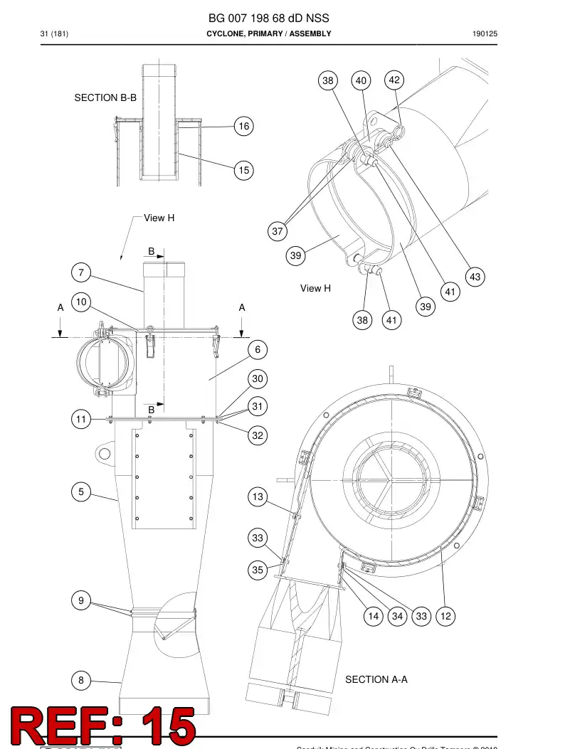 BG01119144a BG 011 191 44a Hose - Sandvik Technical Drawing