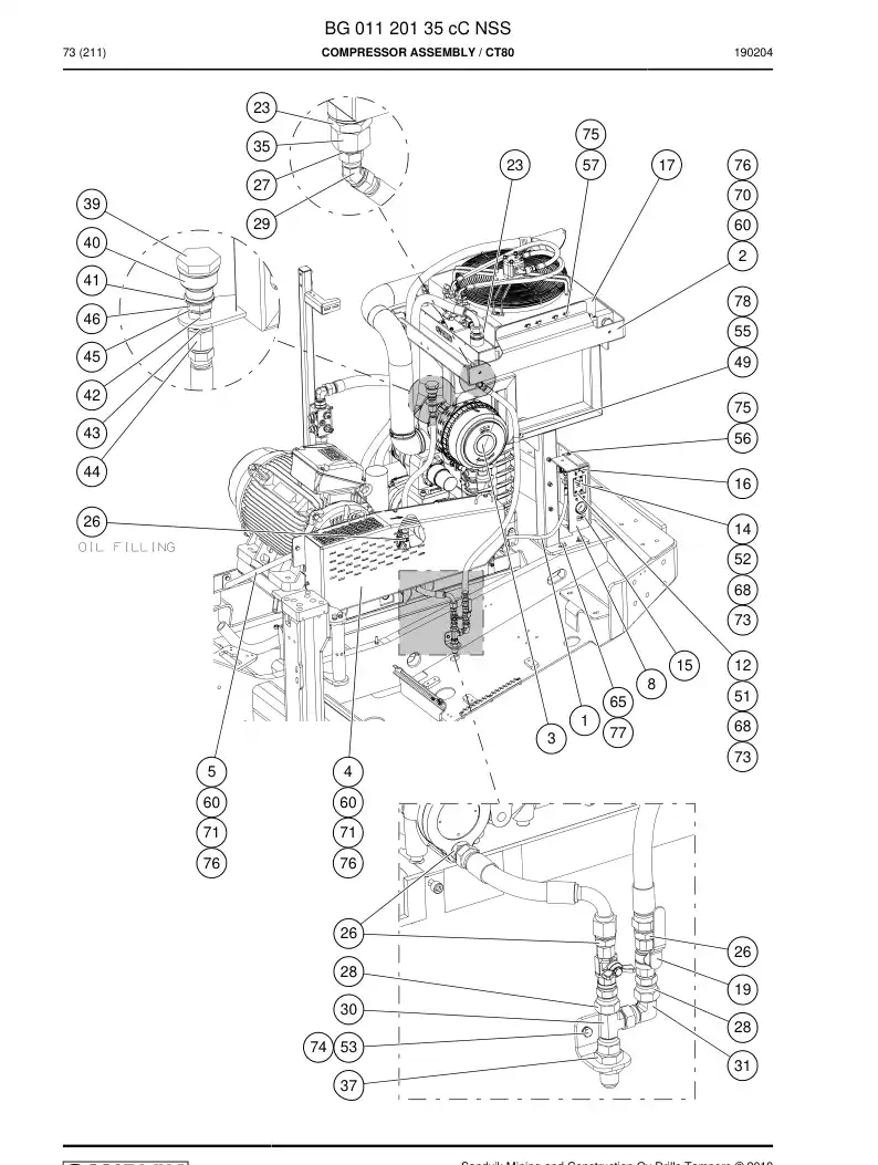 BG01120135c BG 011 201 35c Compressor Assembly - Sandvik Technical Drawing