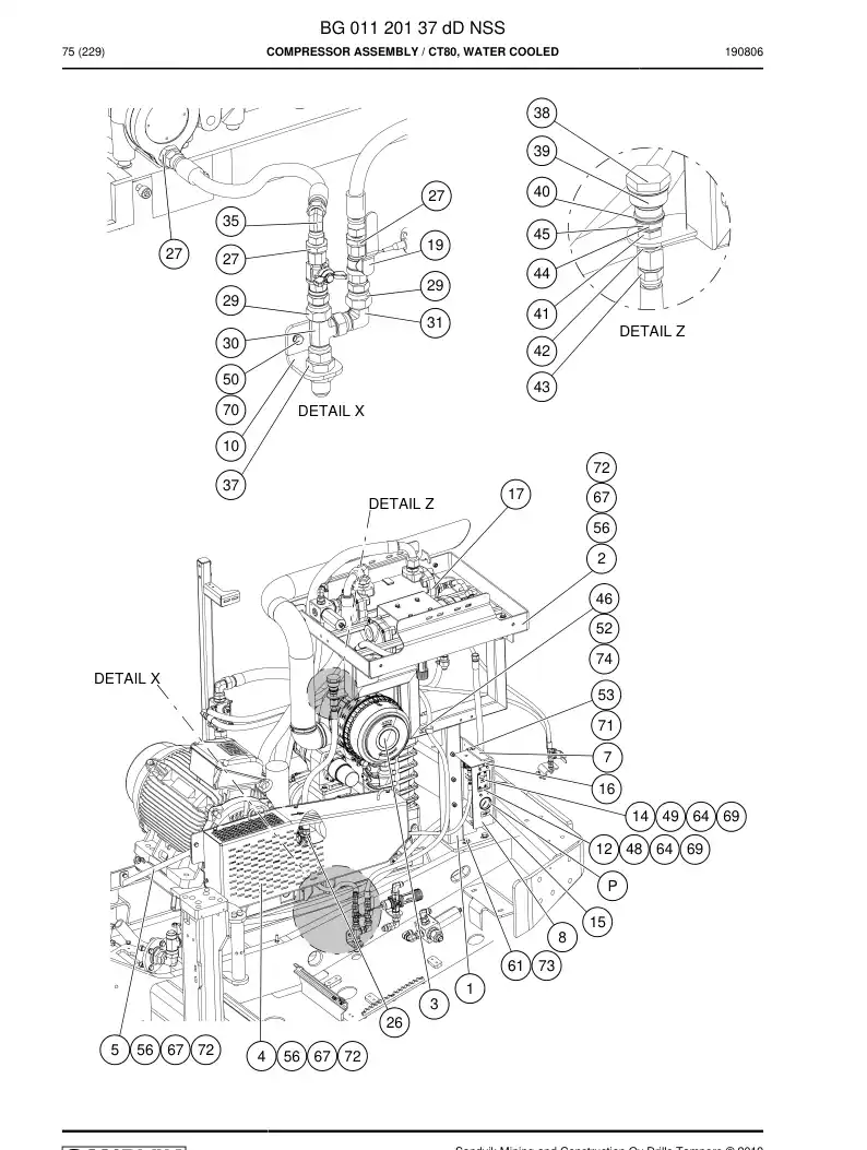 BG01120137d BG 011 201 37d Compressor Assembly - Sandvik Technical Drawing