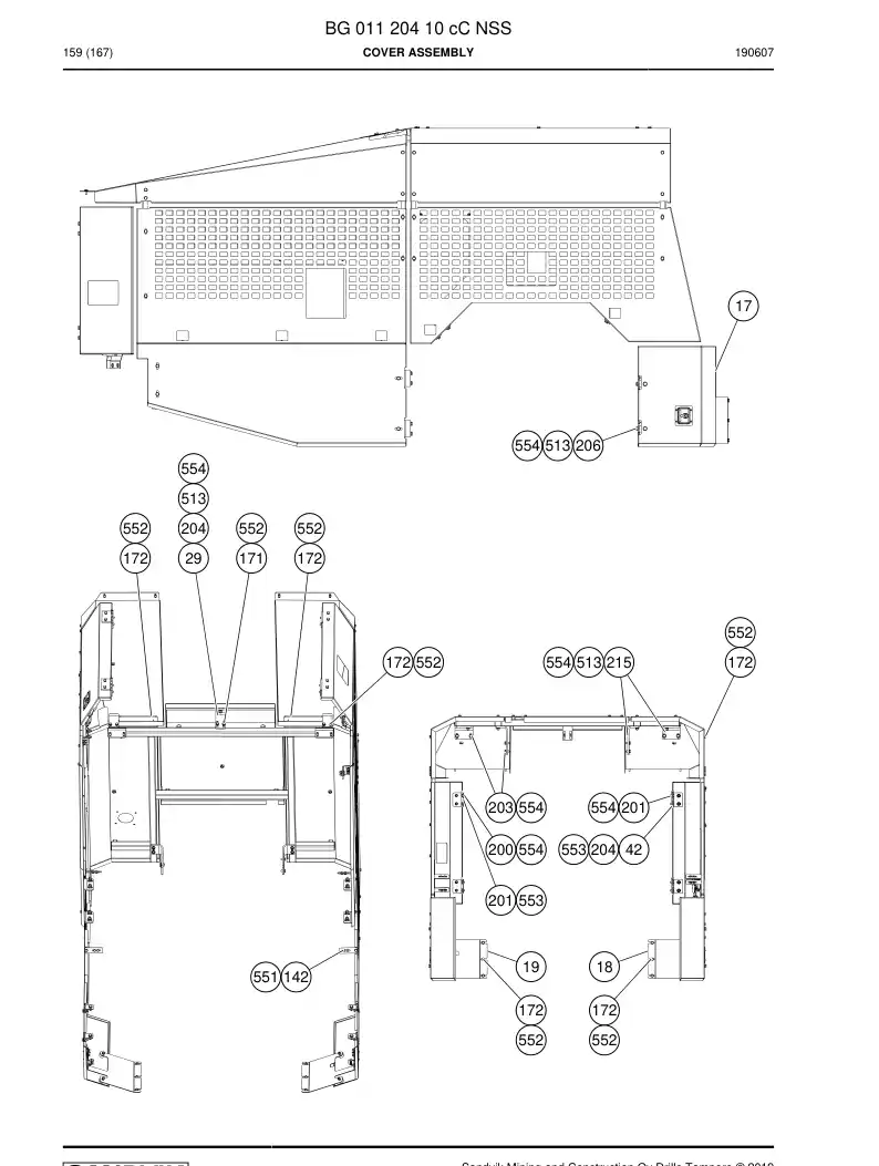 BG01120410c BG 011 204 10c Cover Assembly - Sandvik Technical Drawing