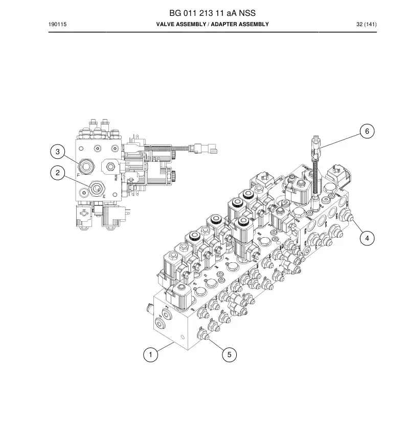 BG01121311a BG 011 213 11a Valve Assembly - Sandvik Technical Drawing