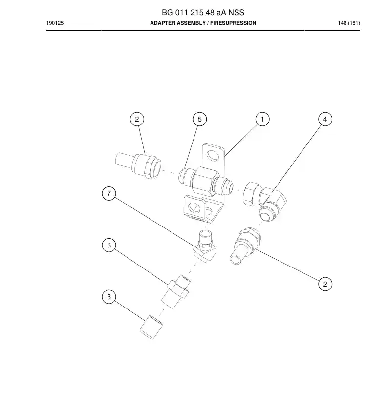 BG01121548a BG 011 215 48a Adapter Assembly - Sandvik Technical Drawing
