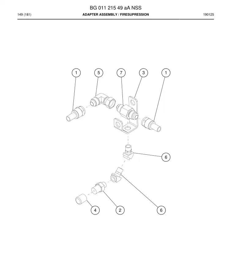 BG01121549a BG 011 215 49a Adapter Assembly - Sandvik Technical Drawing