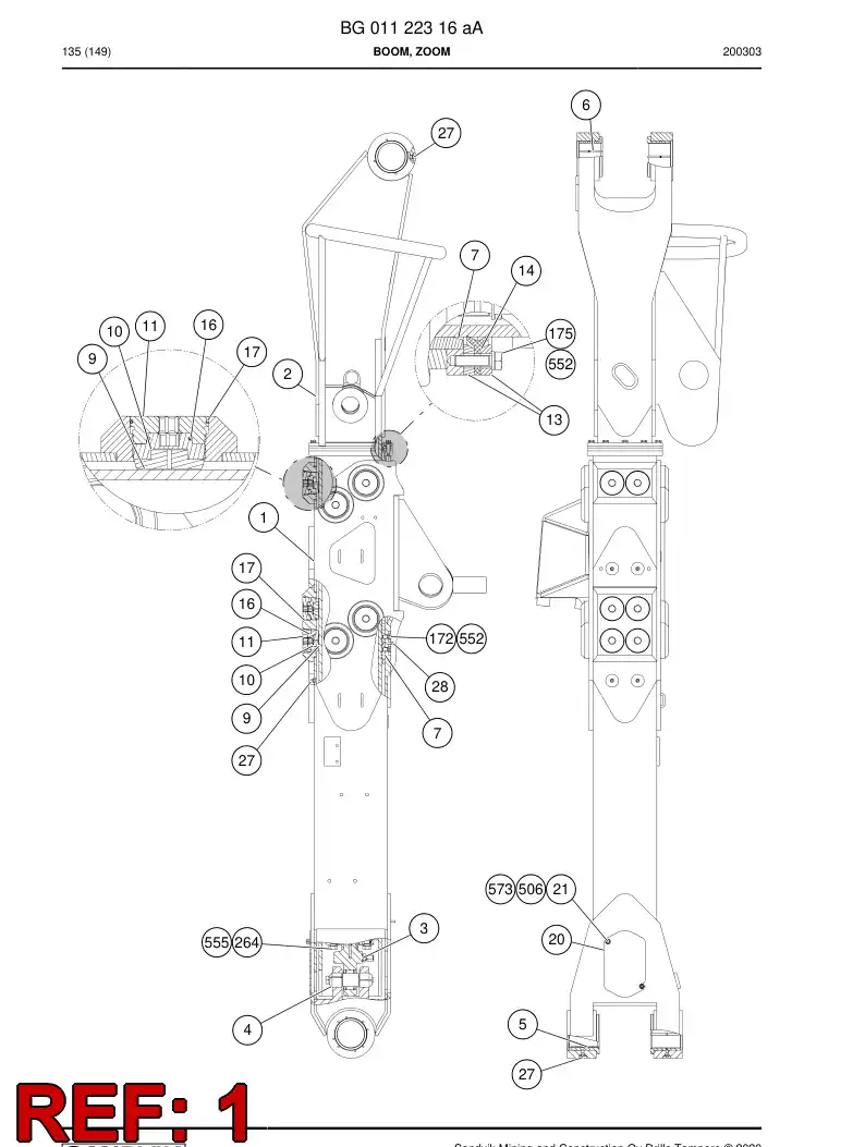 BG01122477a BG 011 224 77a Tube, Outer - Sandvik Technical Drawing