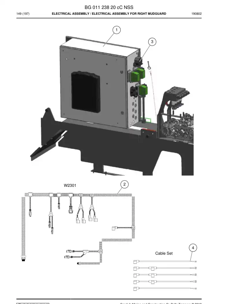 BG01123820c BG 011 238 20c Electrical Assembly - Sandvik Technical Drawing