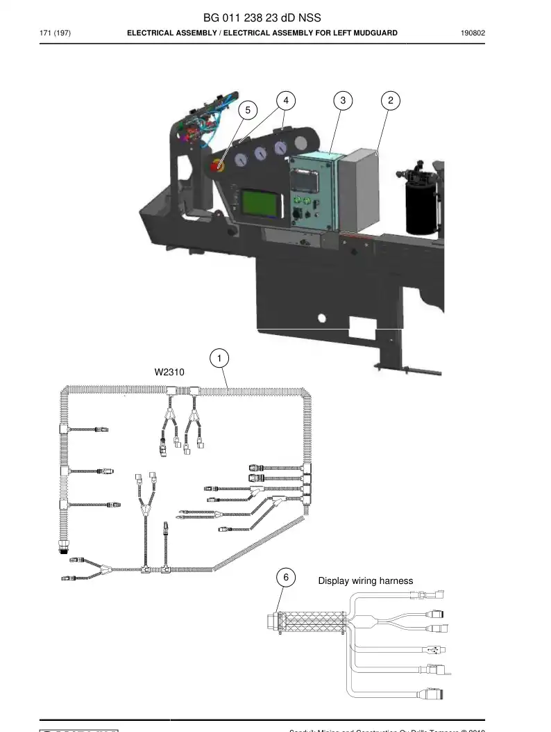 BG01123823d BG 011 238 23d Electrical Assembly - Sandvik Technical Drawing