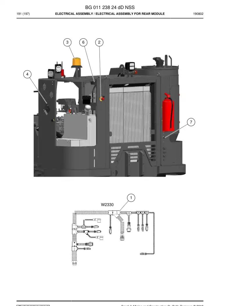 BG01123824d BG 011 238 24d Electrical Assembly - Sandvik Technical Drawing