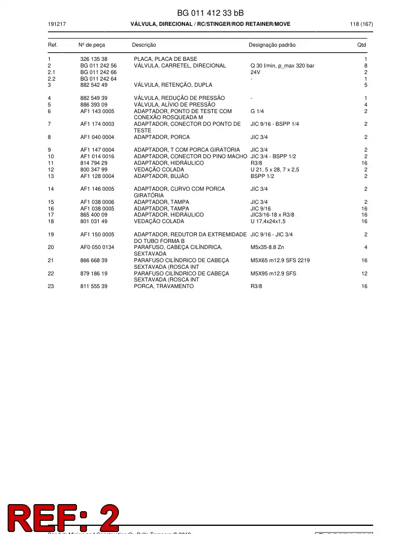 BG01124256e BG 011 242 56e VLVULA, CARRETEL, DIRECIONAL - Sandvik Technical Drawing