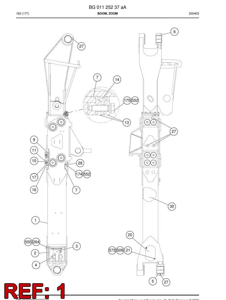 BG01125247a BG 011 252 47a Tube, Outer - Sandvik Technical Drawing