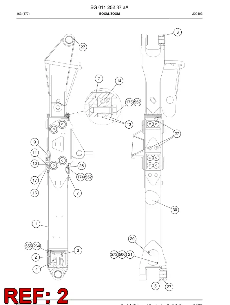 BG01125265a BG 011 252 65a Tube, Inner - Sandvik Technical Drawing