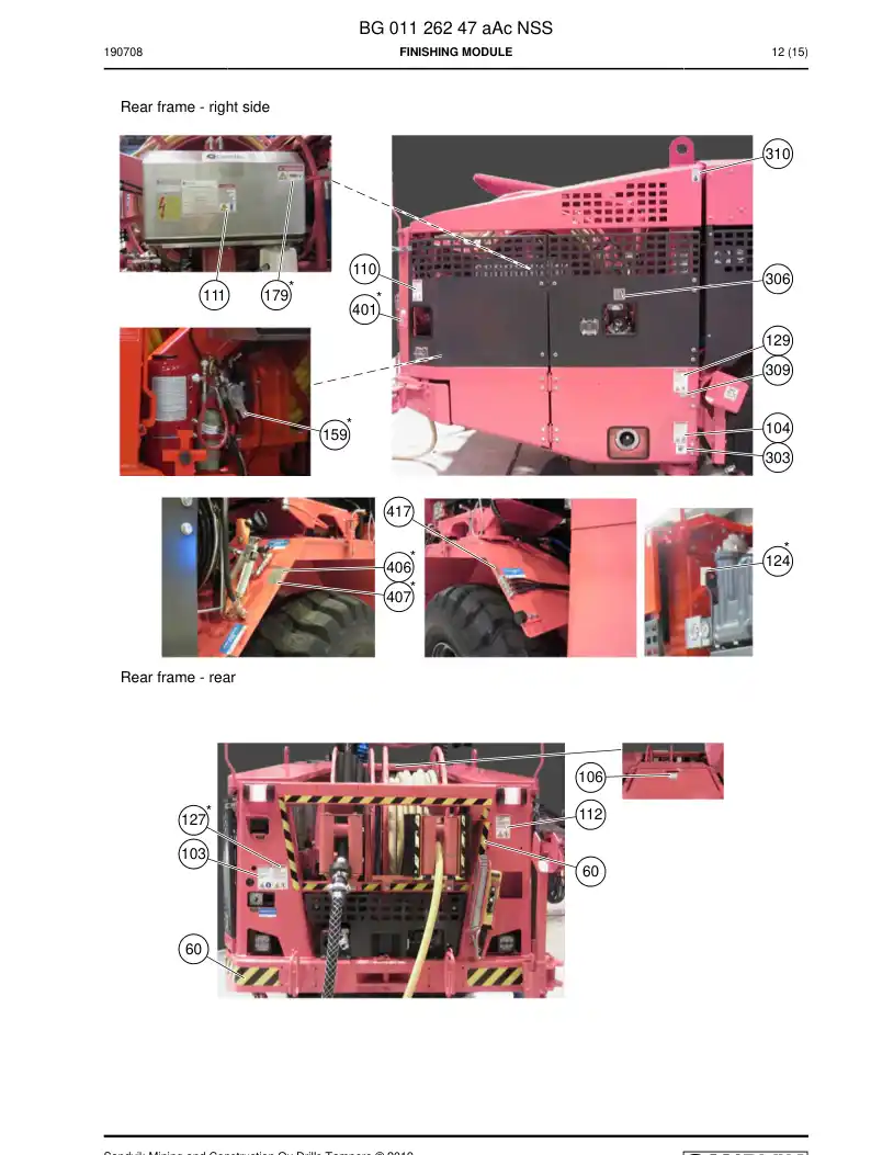 BG01126247a BG 011 262 47a Finishing module - Sandvik Technical Drawing