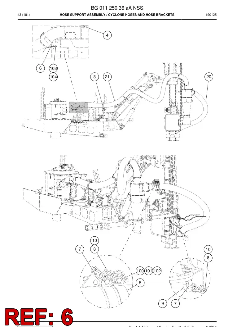 BG01126251a BG 011 262 51a Guard - Sandvik Technical Drawing