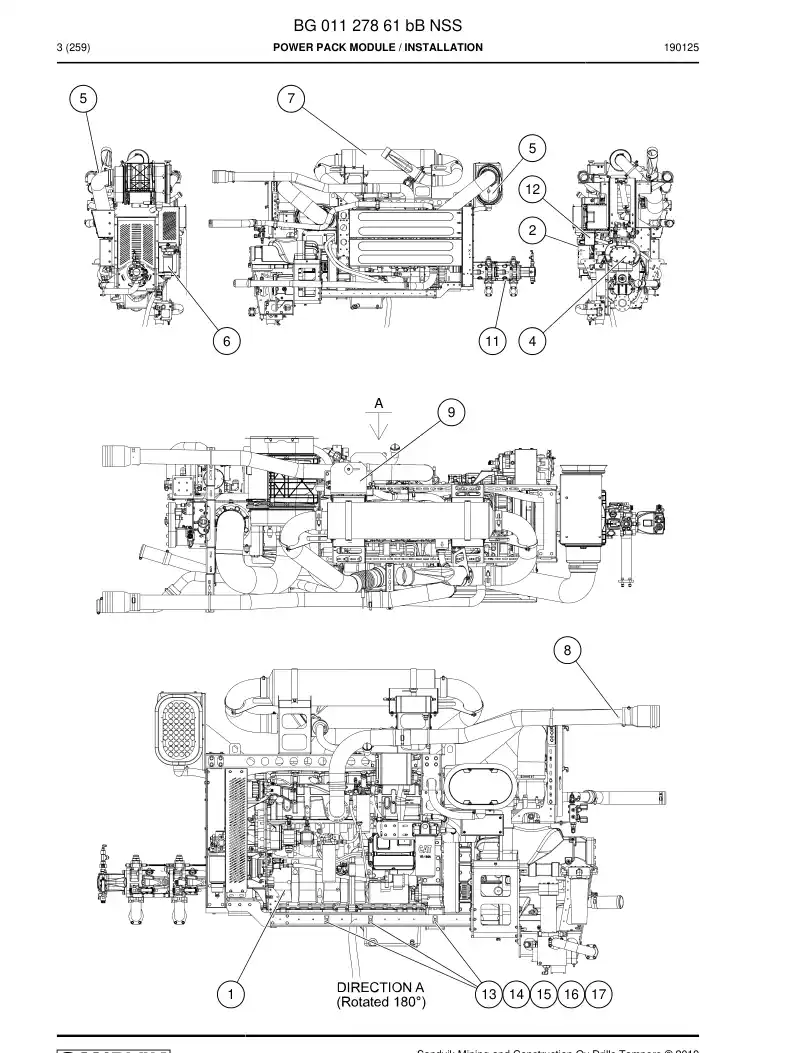 BG01127861b BG 011 278 61b Power Pack Module - Sandvik Technical Drawing