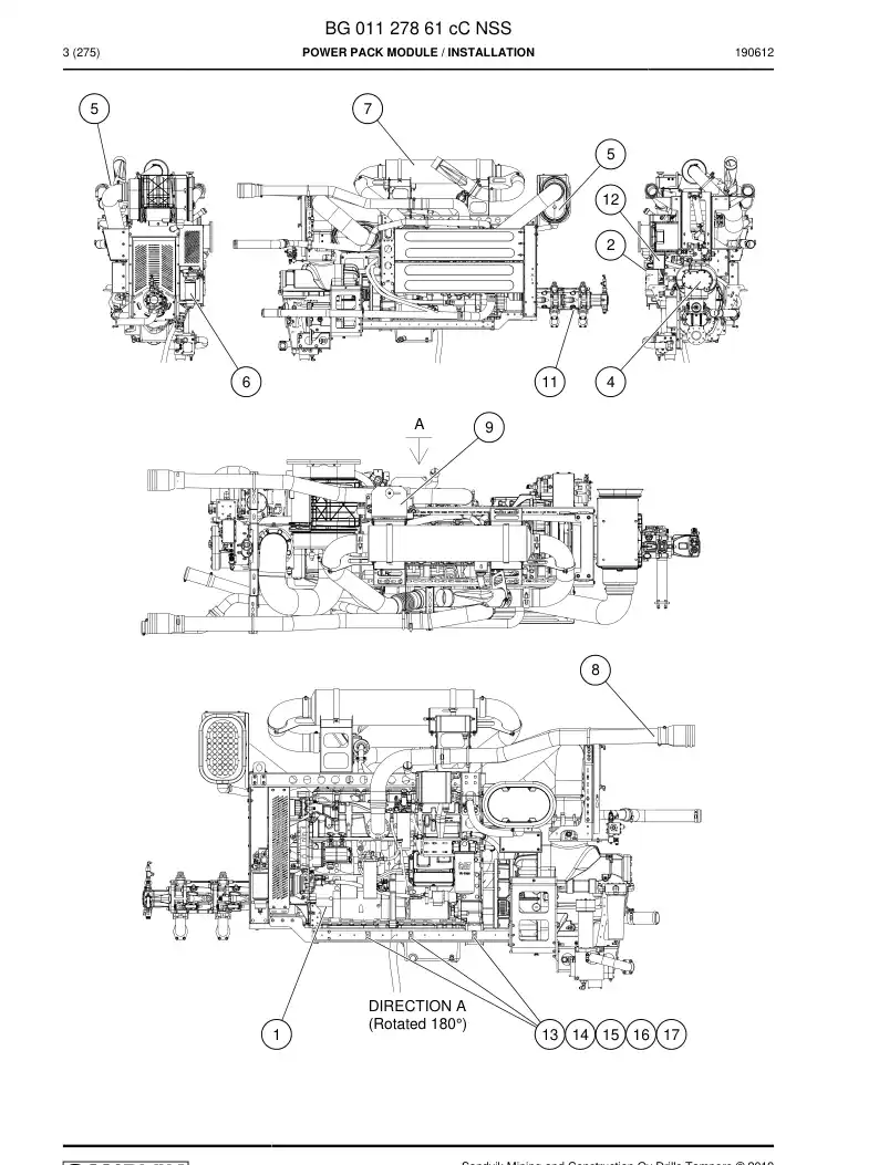BG01127861c BG 011 278 61c Power Pack Module - Sandvik Technical Drawing