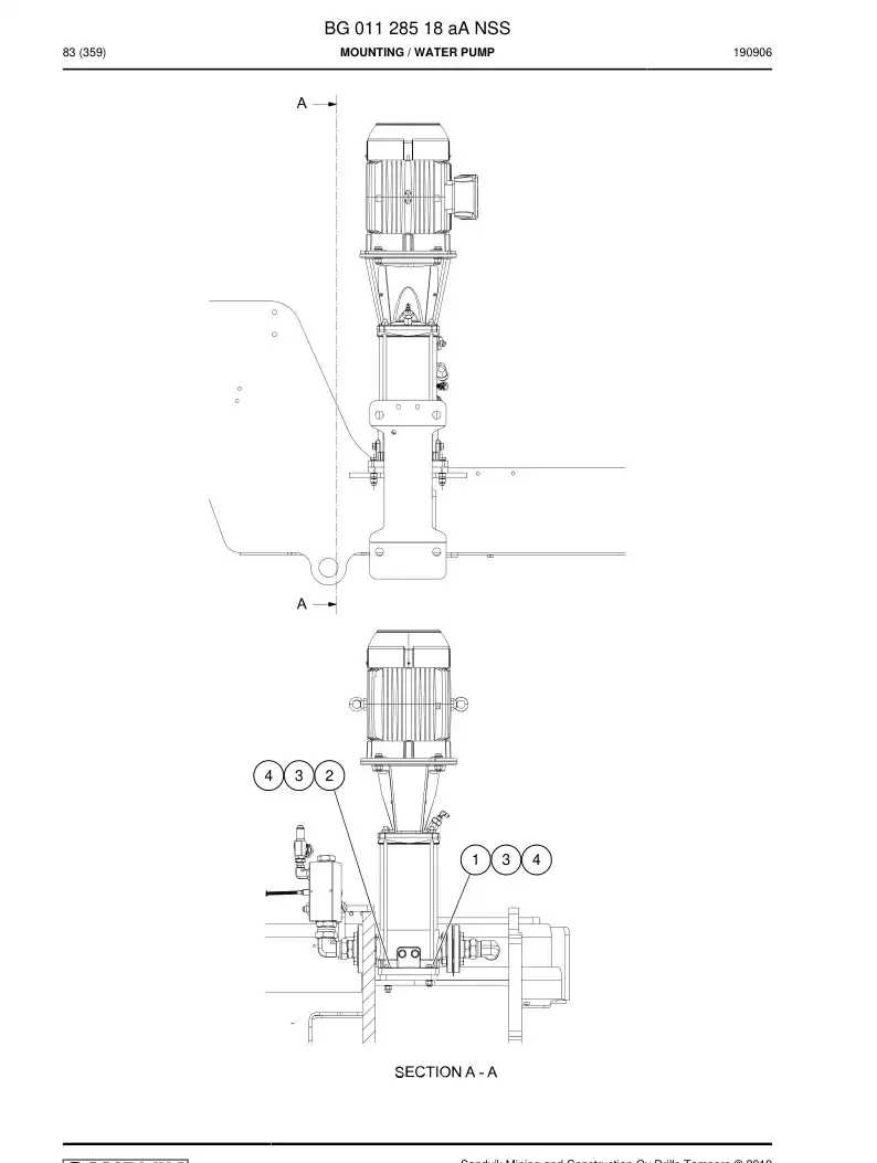 BG01128518a BG 011 285 18a Mounting - Sandvik Technical Drawing