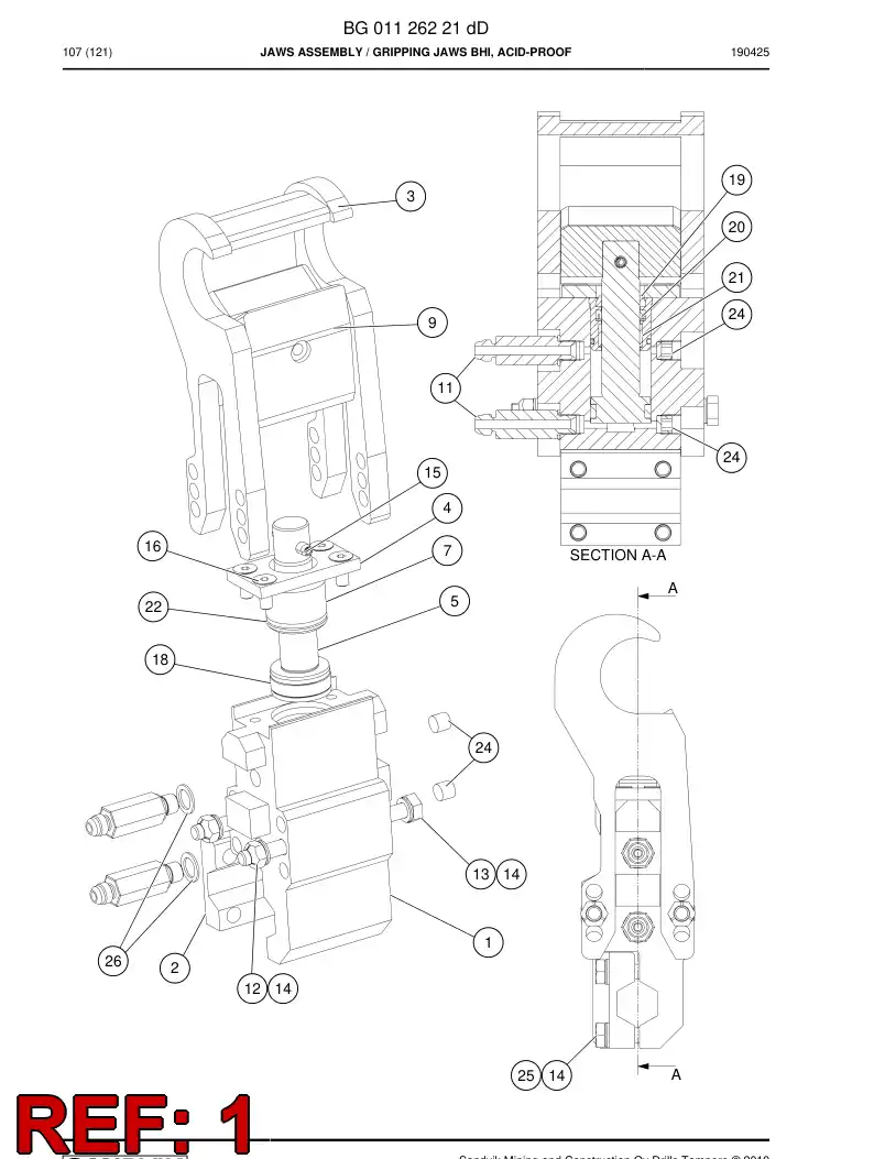 BG01131645b BG 011 316 45b Cylinder - Sandvik Technical Drawing