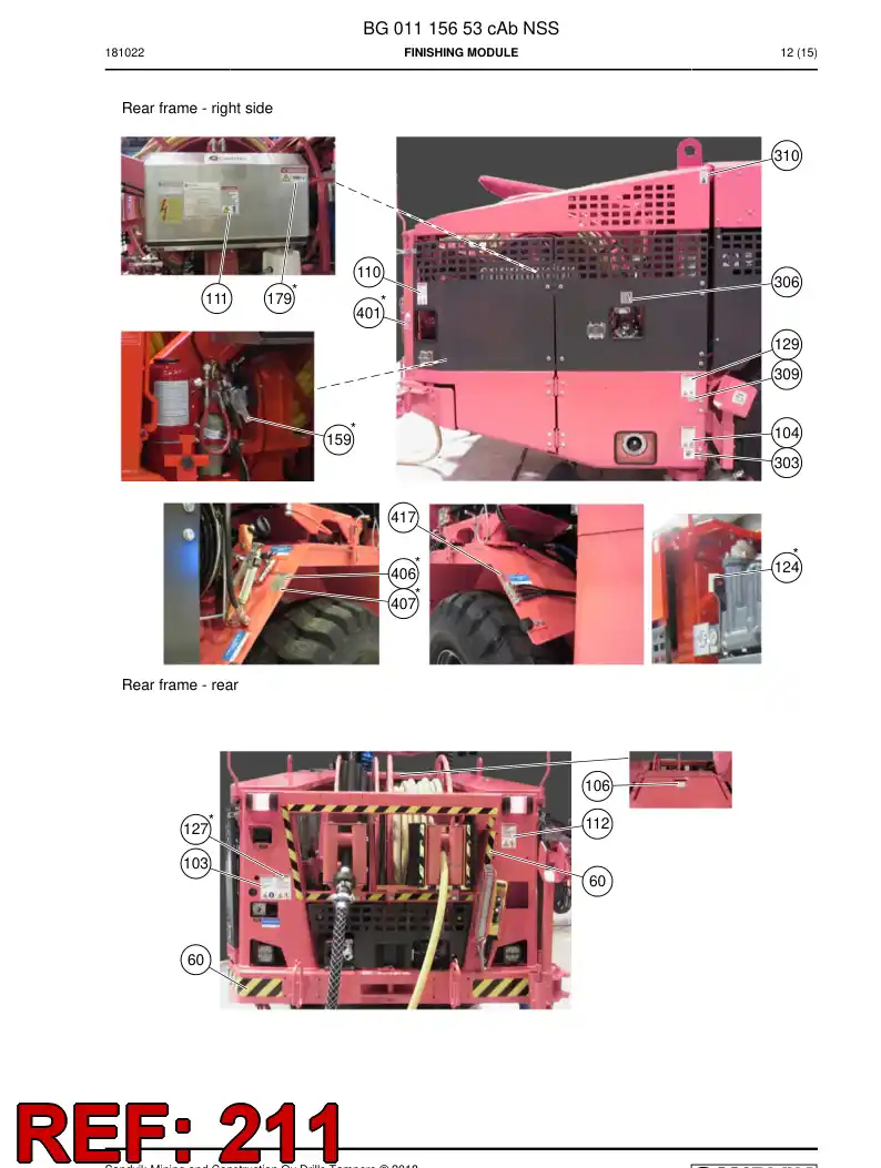 BG01134562a BG 011 345 62a Decal - Sandvik Technical Drawing