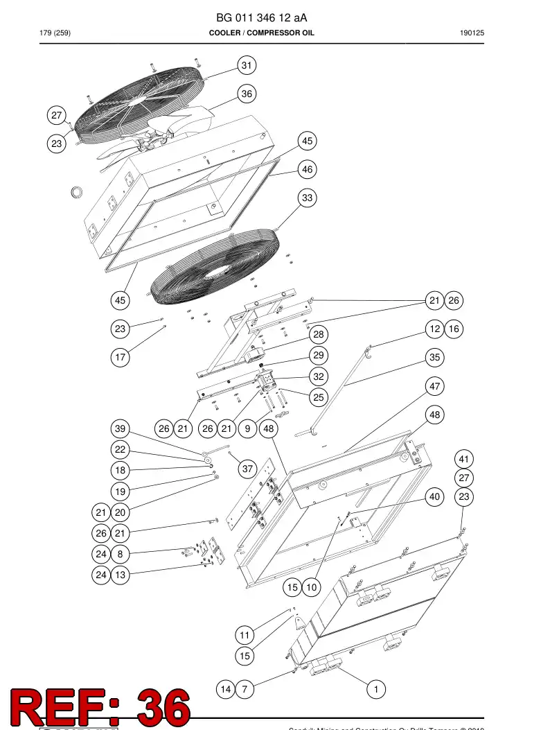 BG01134622a BG 011 346 22a Fan - Sandvik Technical Drawing