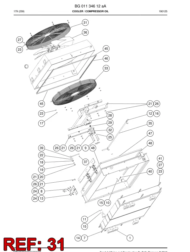 BG01134624a BG 011 346 24a Guard, Fan - Sandvik Technical Drawing