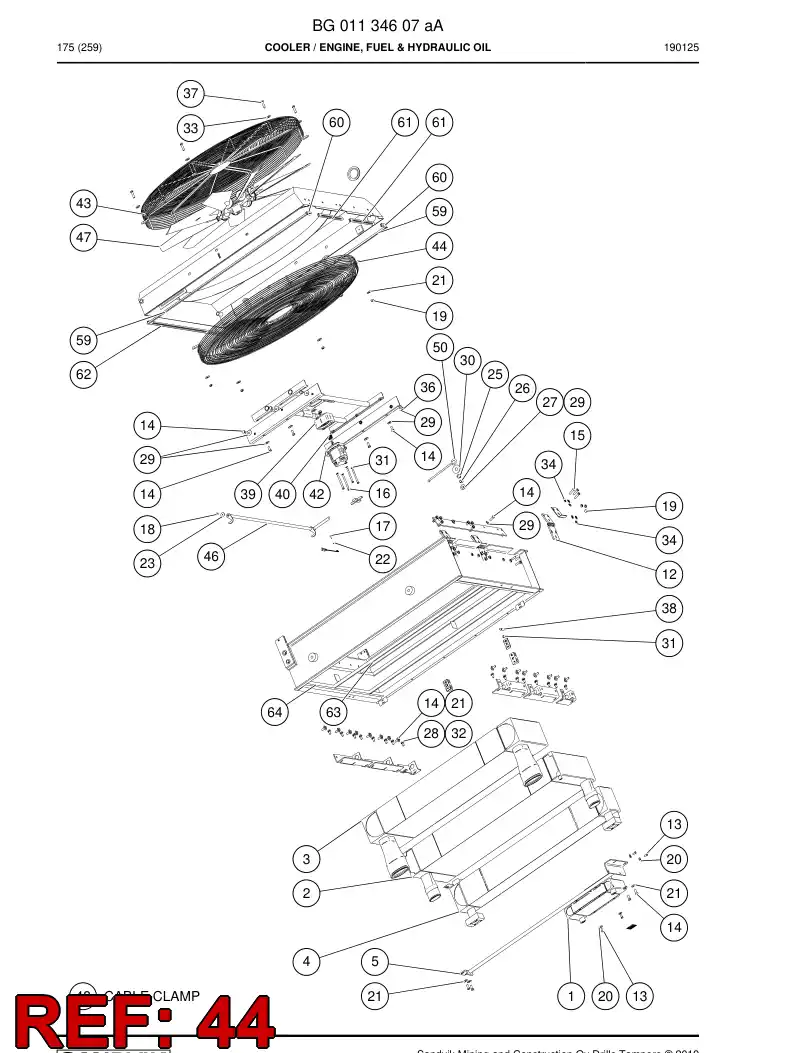 BG01134731a BG 011 347 31a Guard, Fan - Sandvik Technical Drawing