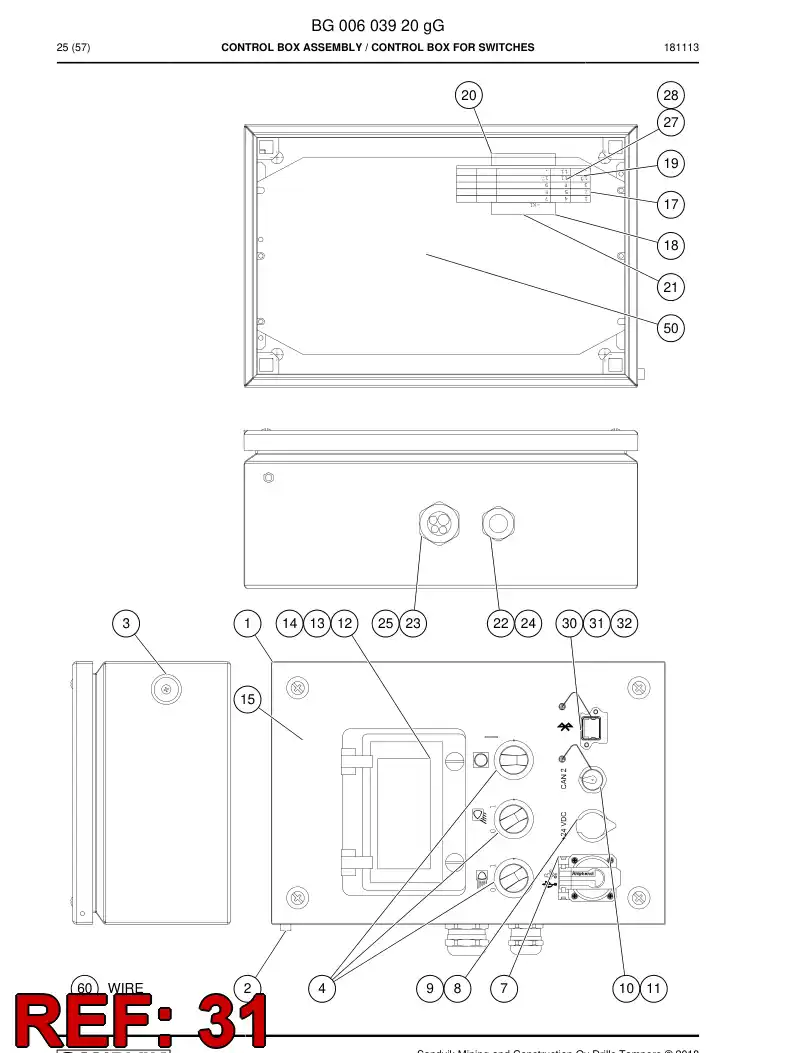BG01135916a BG 011 359 16a Shell, Connector - Sandvik Technical Drawing
