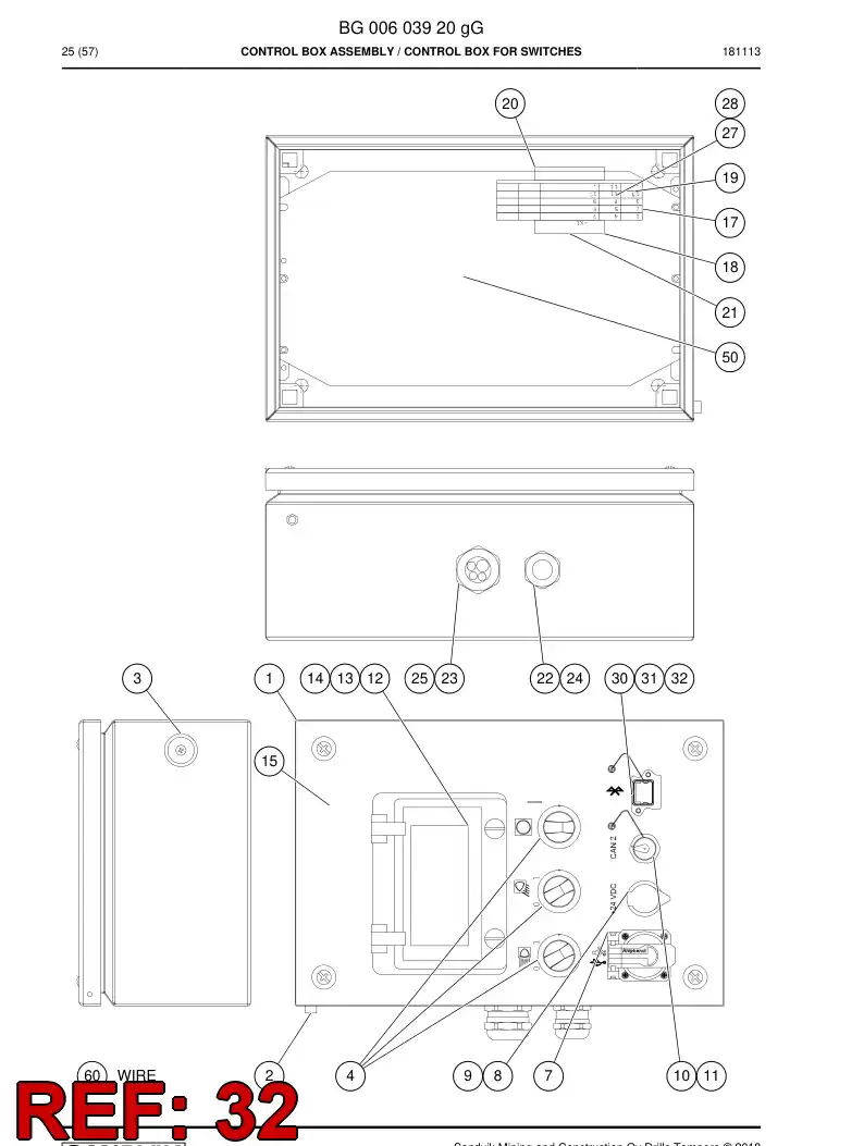 BG01135926a BG 011 359 26a Cap, Connector - Sandvik Technical Drawing