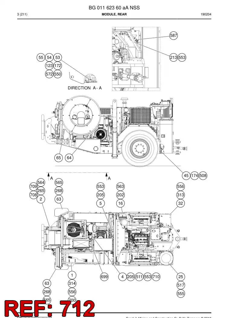 BG01136759a BG 011 367 59a BARANDILLA - Sandvik Technical Drawing