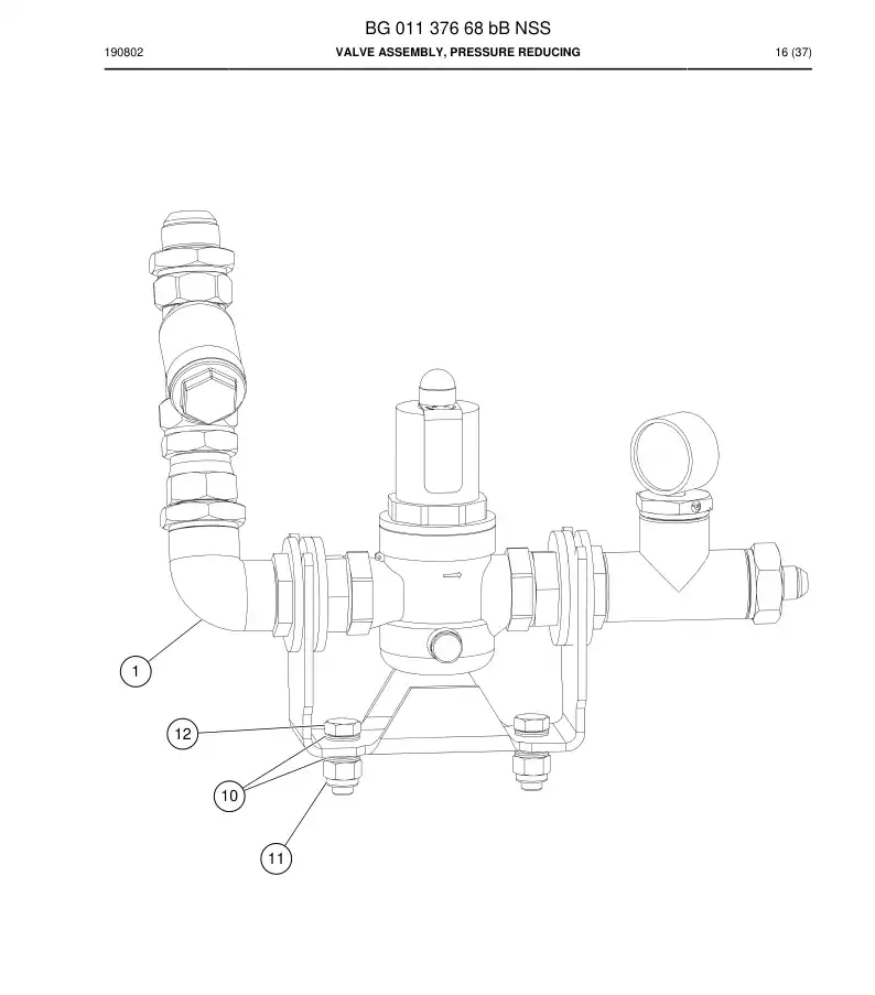 BG01137668b BG 011 376 68b Valve Assembly, Pressure Reducing - Sandvik Technical Drawing