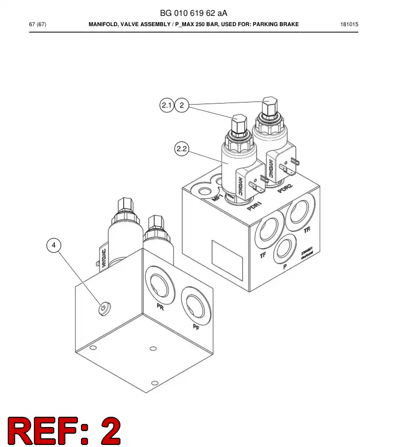 BG01138643a BG 011 386 43a Valve, Pressure Reducing, Proportional - Sandvik Technical Drawing