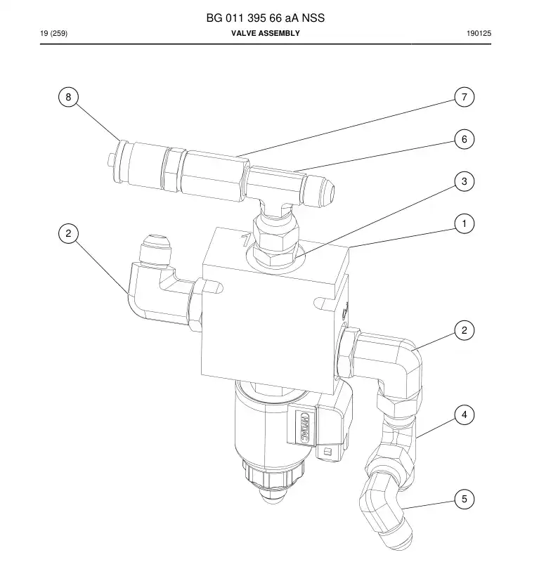 BG01139566a BG 011 395 66a Valve Assembly - Sandvik Technical Drawing