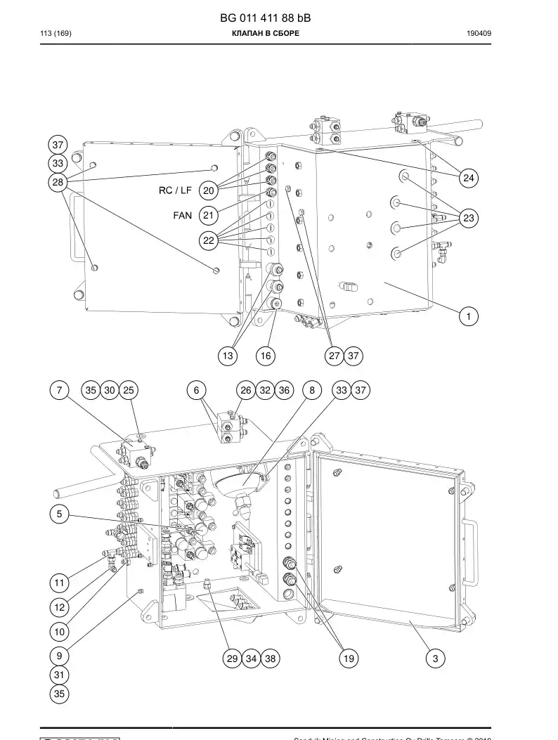 BG01141188b BG 011 411 88b ASSEMBLY DA VLVULA - Sandvik Technical Drawing