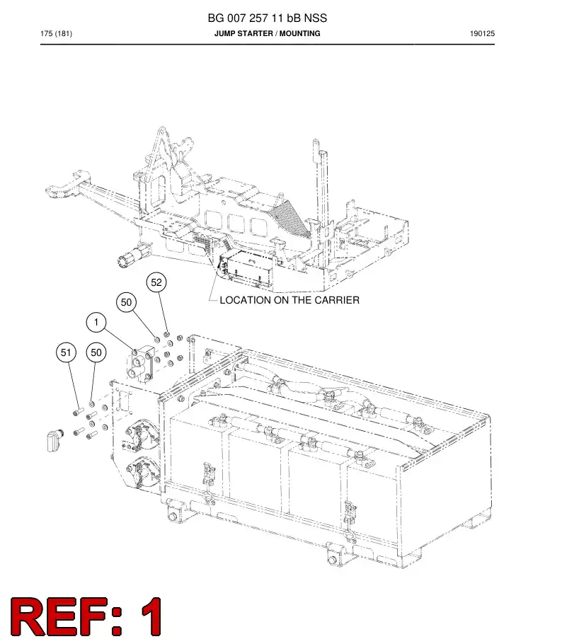 BG01144792a BG 011 447 92a Cable Assembly - Sandvik Technical Drawing